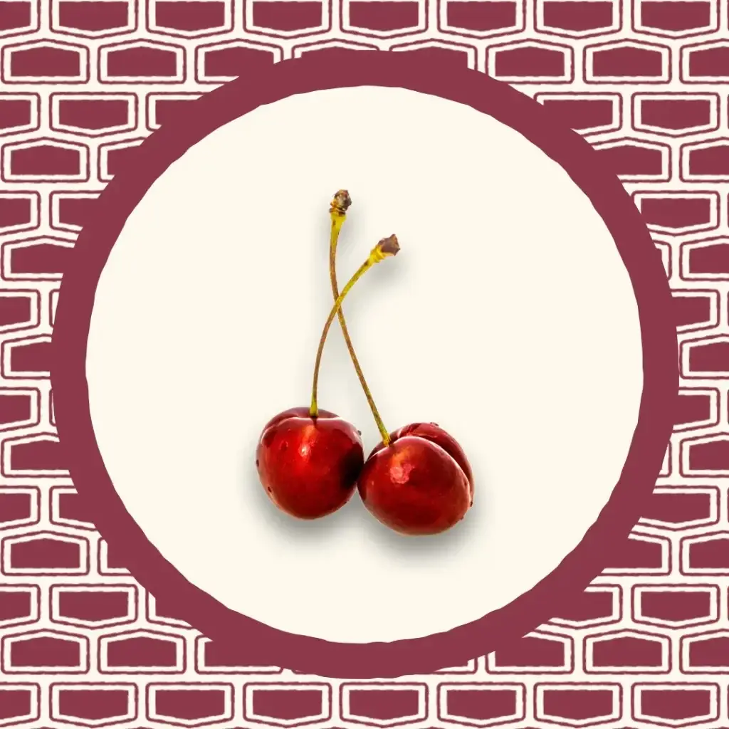 Deux cerises rouges sur fond clair